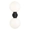 Z-Lite Laurent Outdoor Wall, 2-Light, 12 In.W x 13 In.L x 30 In.H, Black/Opal 597B2-BK - alternate 8